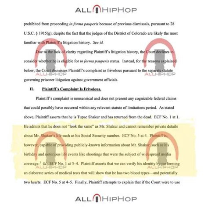 Inmate Claims He Is Tupac Reincarnated, Demands Access To Estate: Report