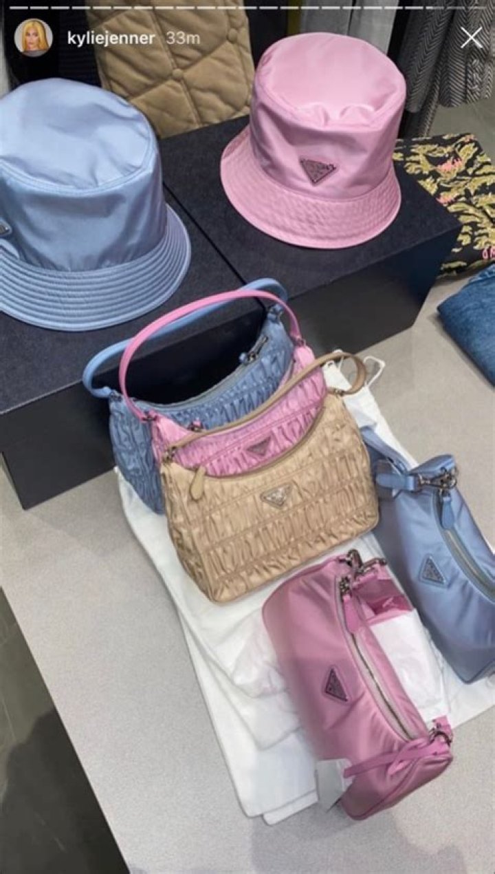 Kylie Jenner Flaunts 5 (Yes, 5) Prada Bags and Matching Bucket Hats During $5,000 Shopping Haul