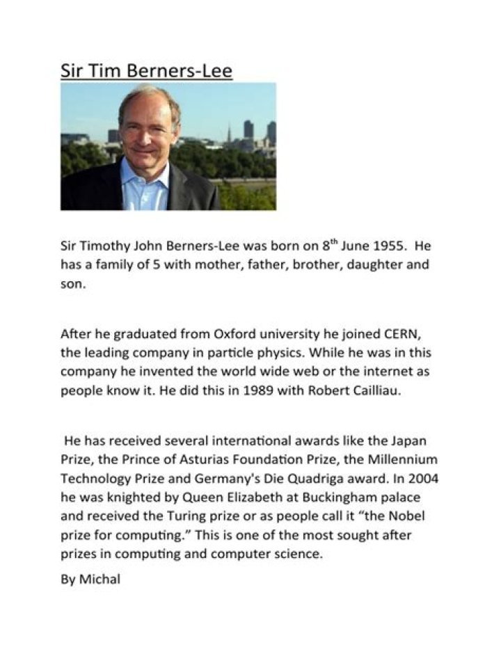 Tim Berners-Lee Biography, Age, Height, Wife, Net Worth, Family
